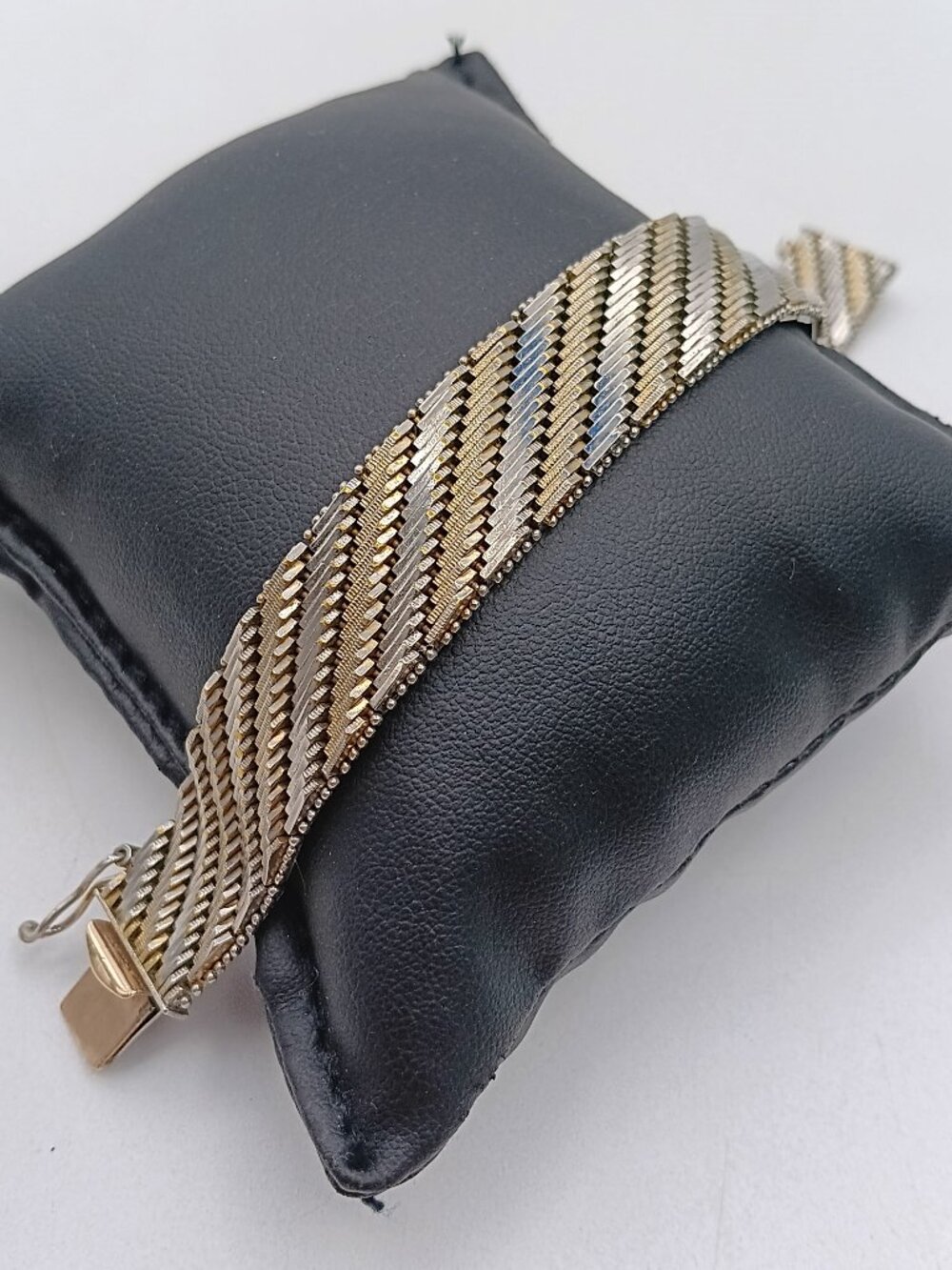 Vintage 925 Italian Sterling Silver Flat Flexible Shiny Chain Link Bracelet 7,5"